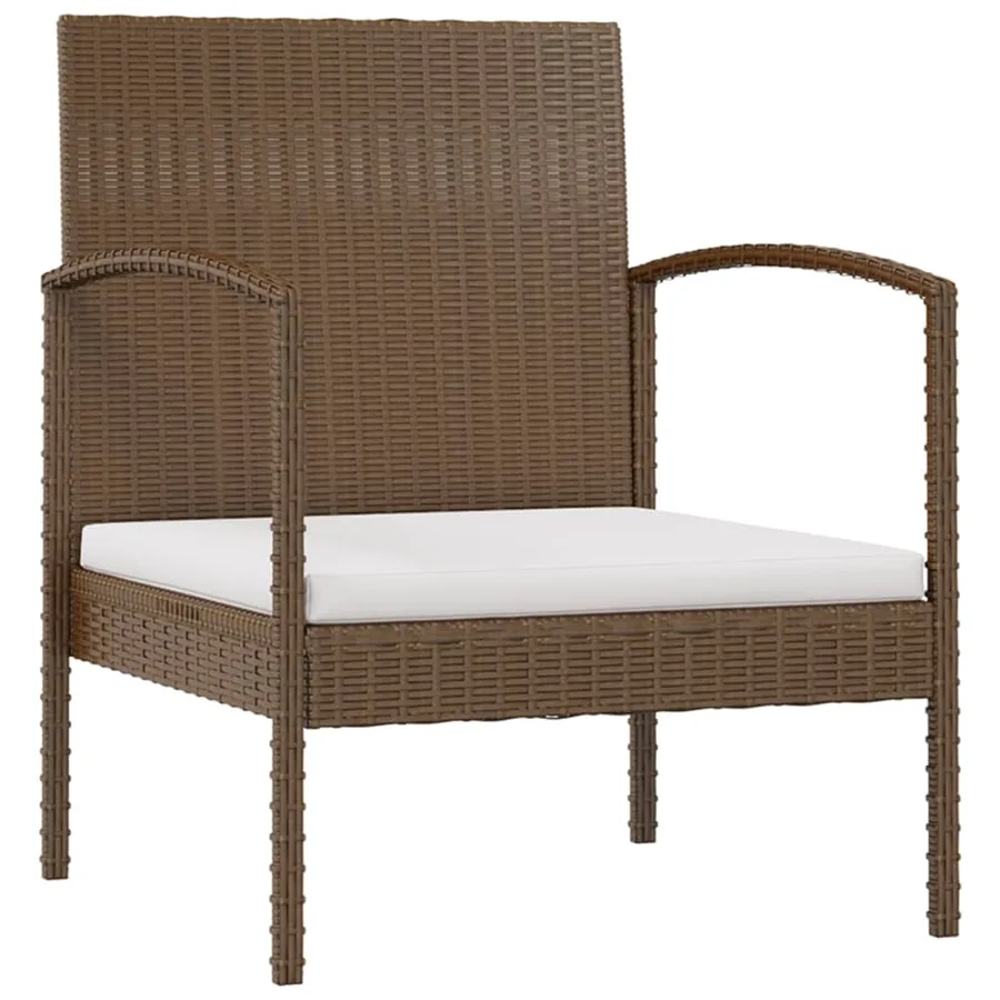 Salon de jardin 8 pcs avec coussins résine tressée marron - 6
