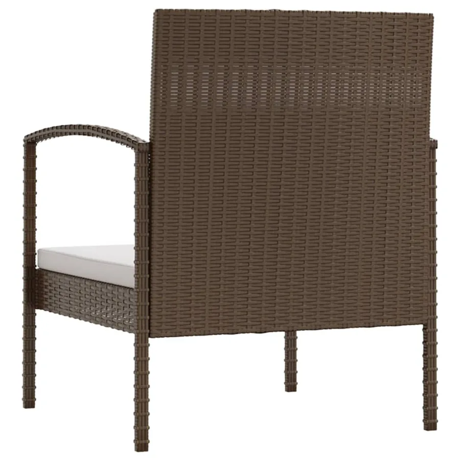 Salon de jardin 8 pcs avec coussins résine tressée marron - 8