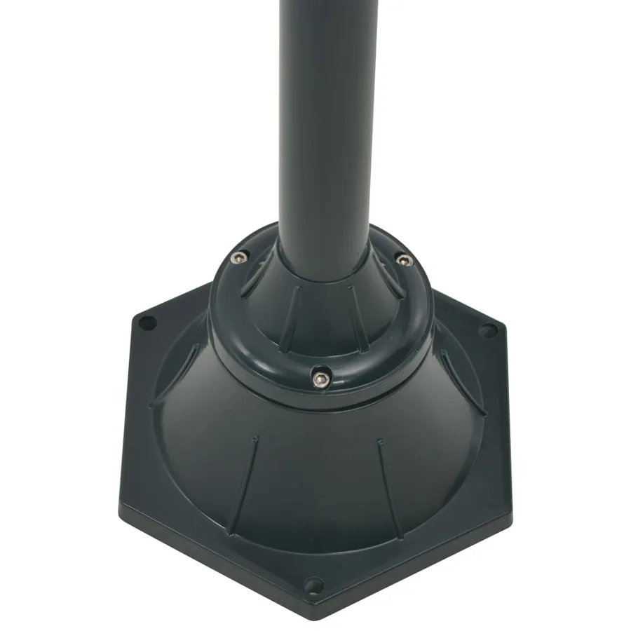Lampadaire de jardin E27 220cm Aluminium 2 lanternes Vert foncé - 4