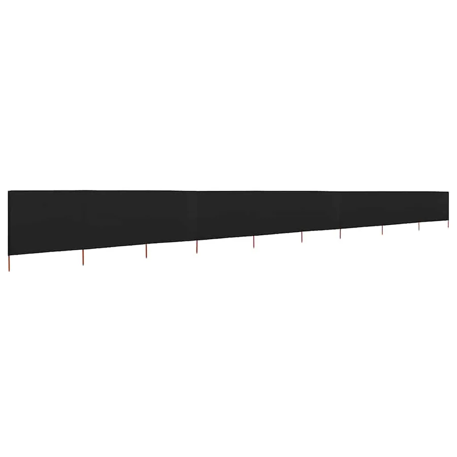 Paravent 9 panneaux Tissu 1200 x 80 cm Noir - 2