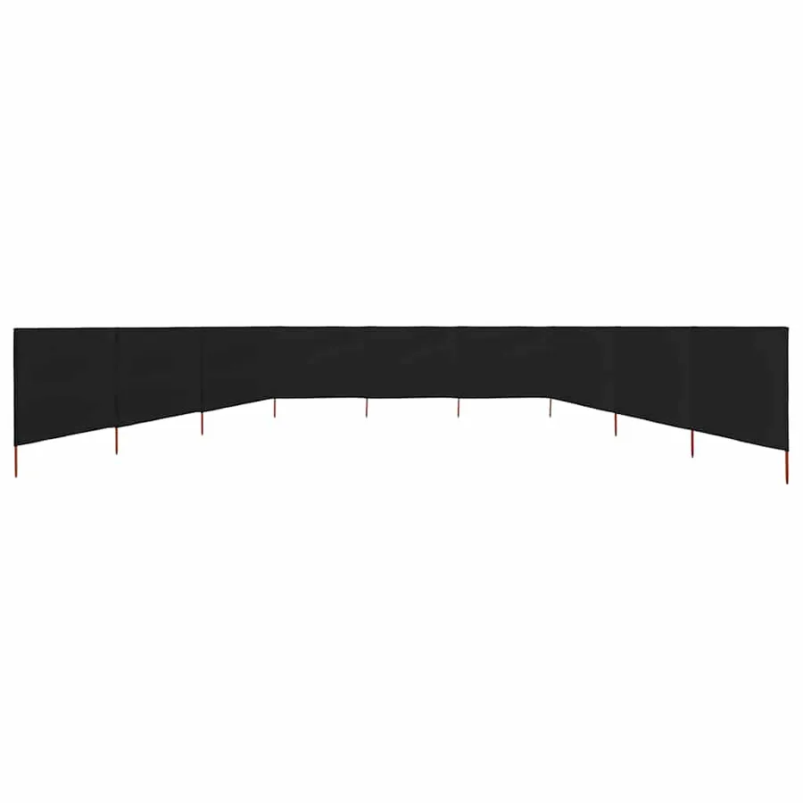 Paravent 9 panneaux Tissu 1200 x 80 cm Noir - 3