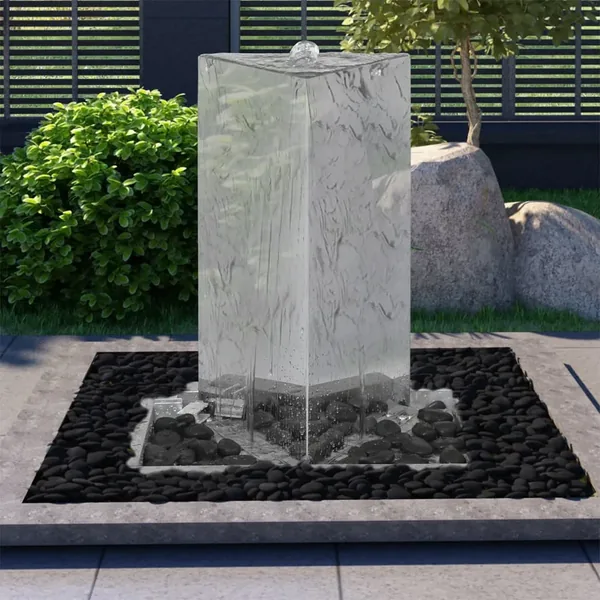 Fontaine de jardin et pompe Acier inoxydable 76 cm Triangulaire