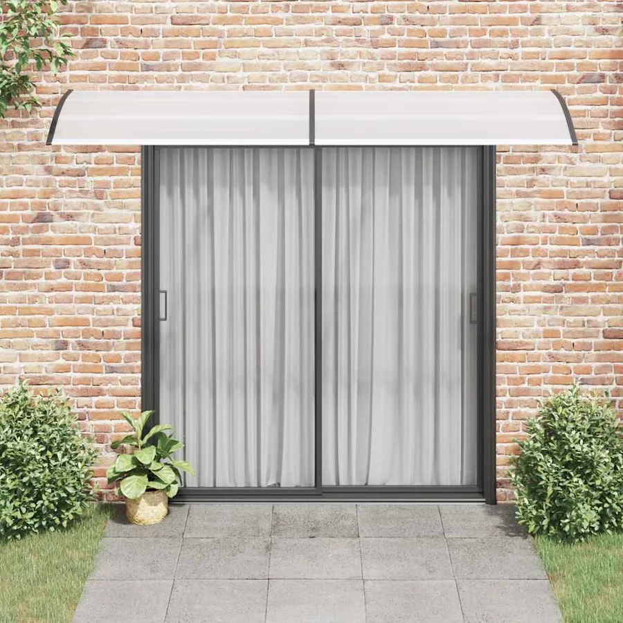 Auvent de porte Noir et transparent 300x75 cm PC - 3