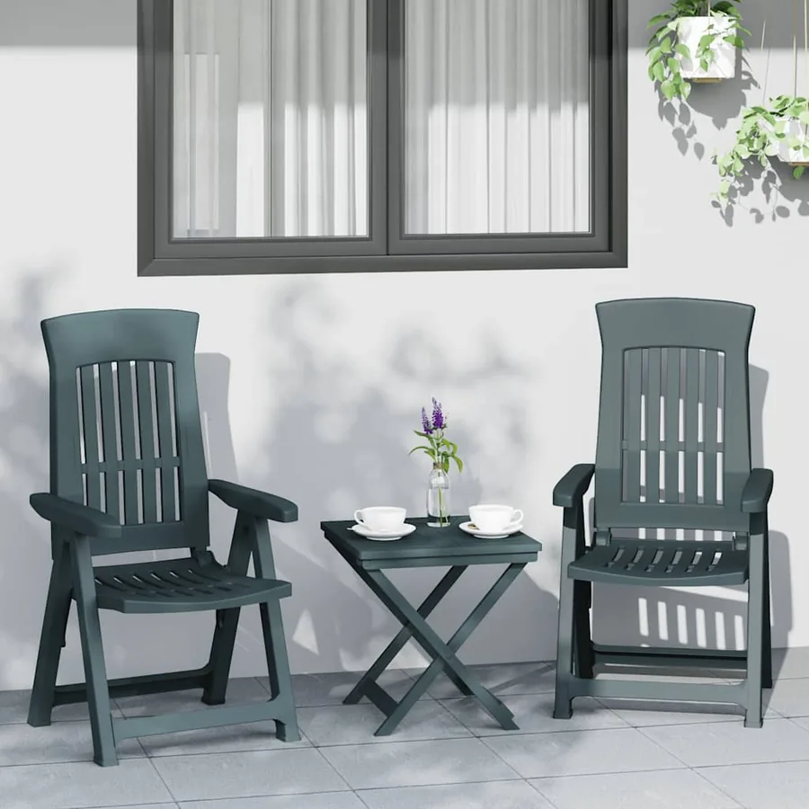 Chaises inclinables de jardin lot de 2 vert PP