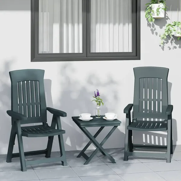 Chaises inclinables de jardin lot de 2 vert PP