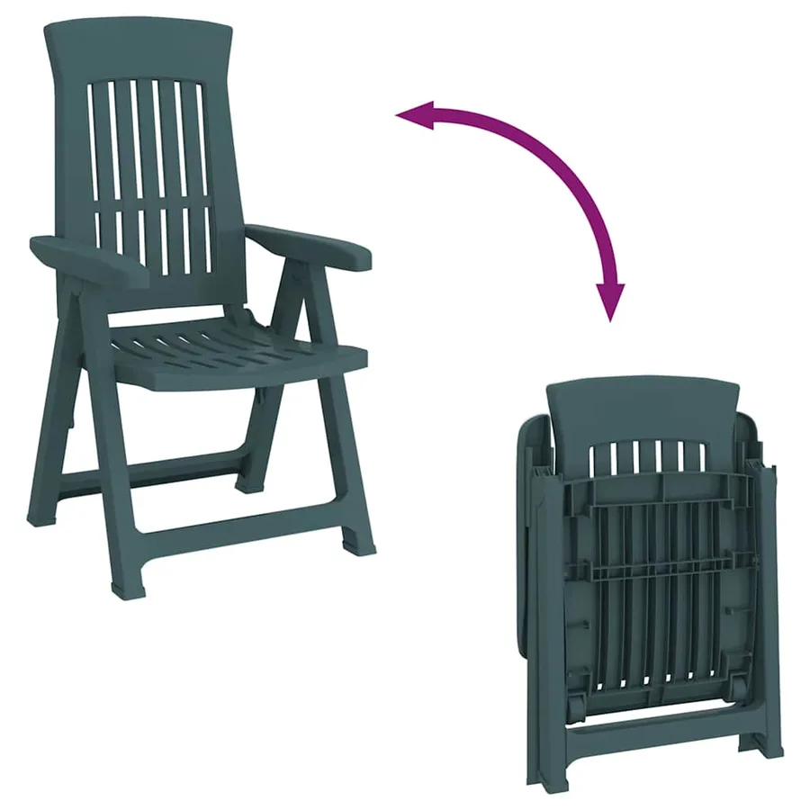 Chaises inclinables de jardin lot de 2 vert PP - 10