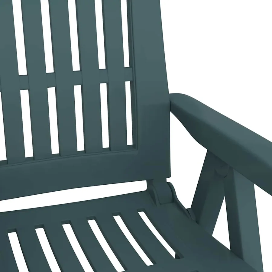 Chaises inclinables de jardin lot de 2 vert PP - 11