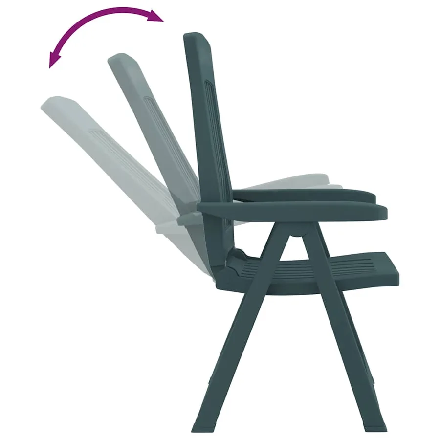 Chaises inclinables de jardin lot de 2 vert PP - 9