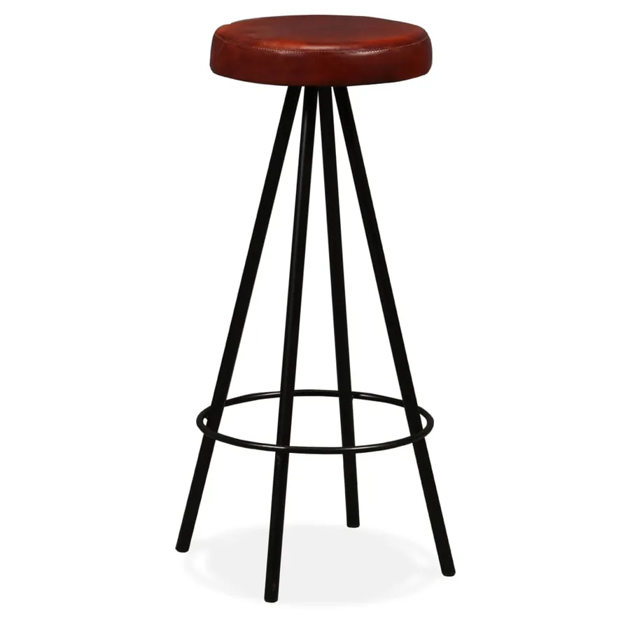 Tabourets de bar lot de 4 cuir véritable - 11