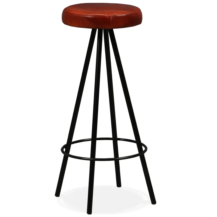 Tabourets de bar lot de 4 cuir véritable - 12