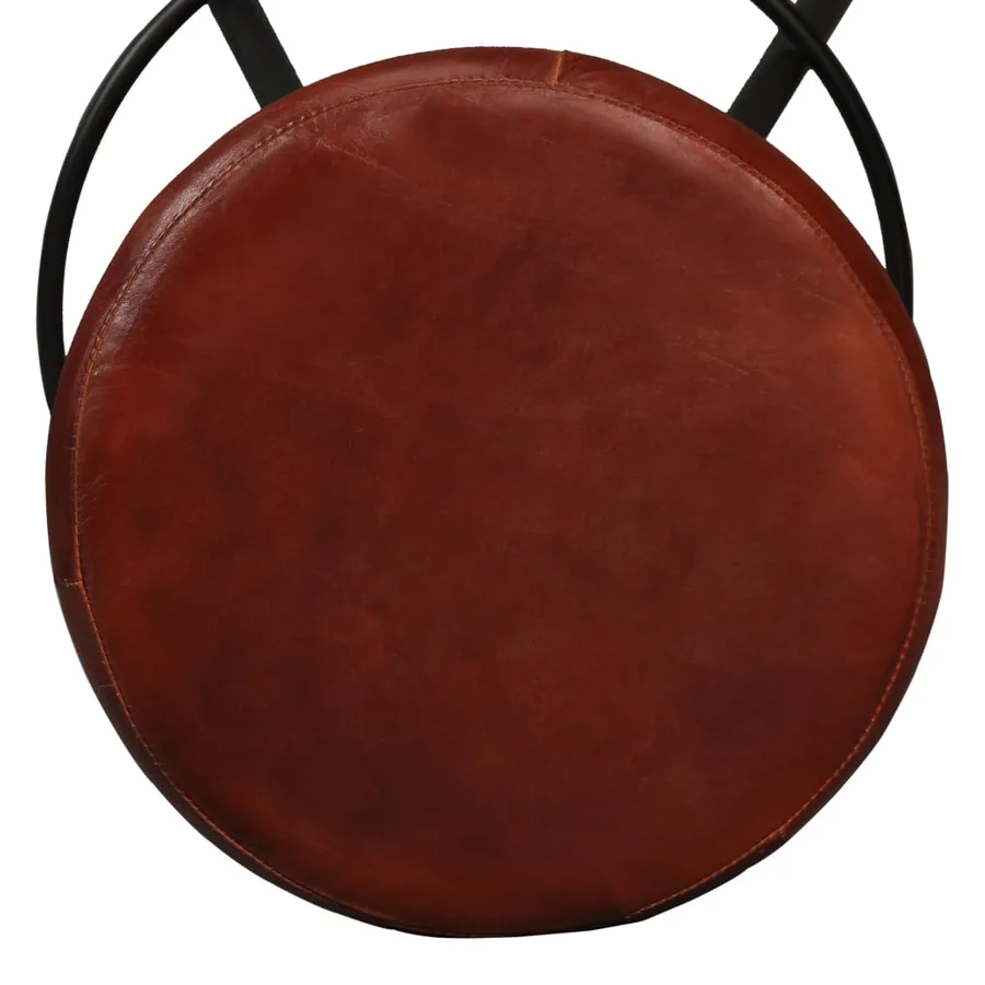 Tabourets de bar lot de 4 cuir véritable - 7