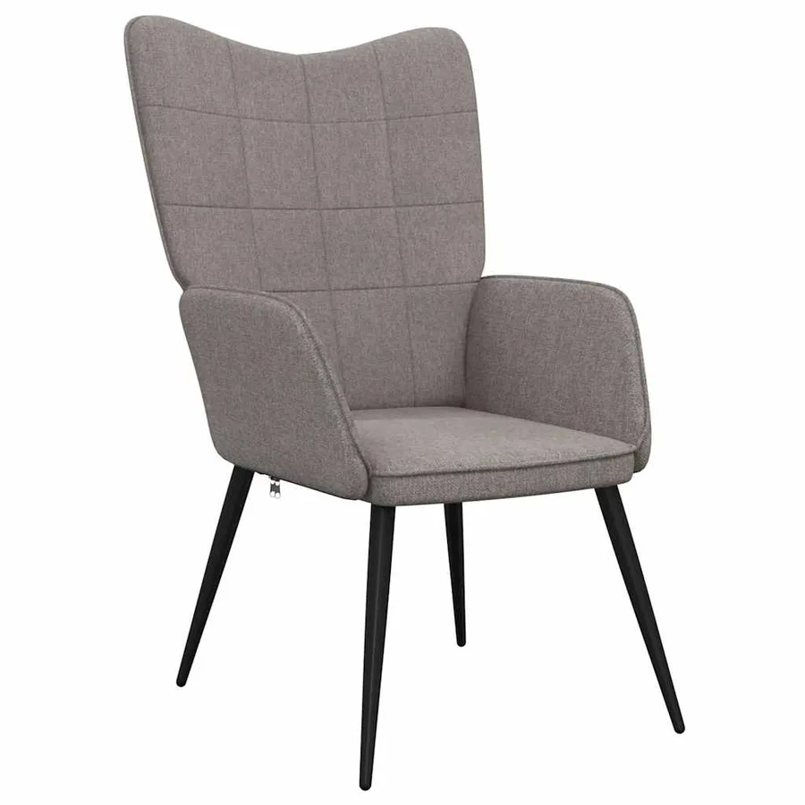 Chaise de relaxation avec tabouret Taupe Tissu - 7