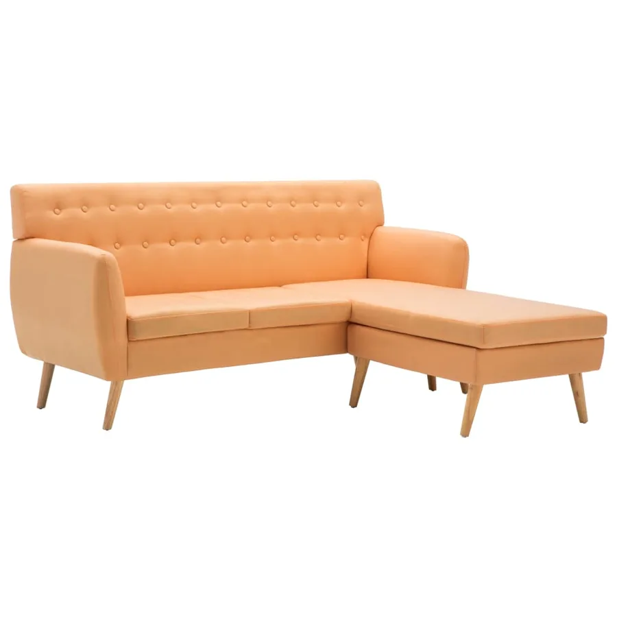 Canapé d'angle revêtement en tissu 171,5x138x81,5 cm orange - 2