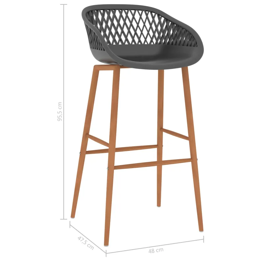 Chaises de bar lot de 4 gris - 7