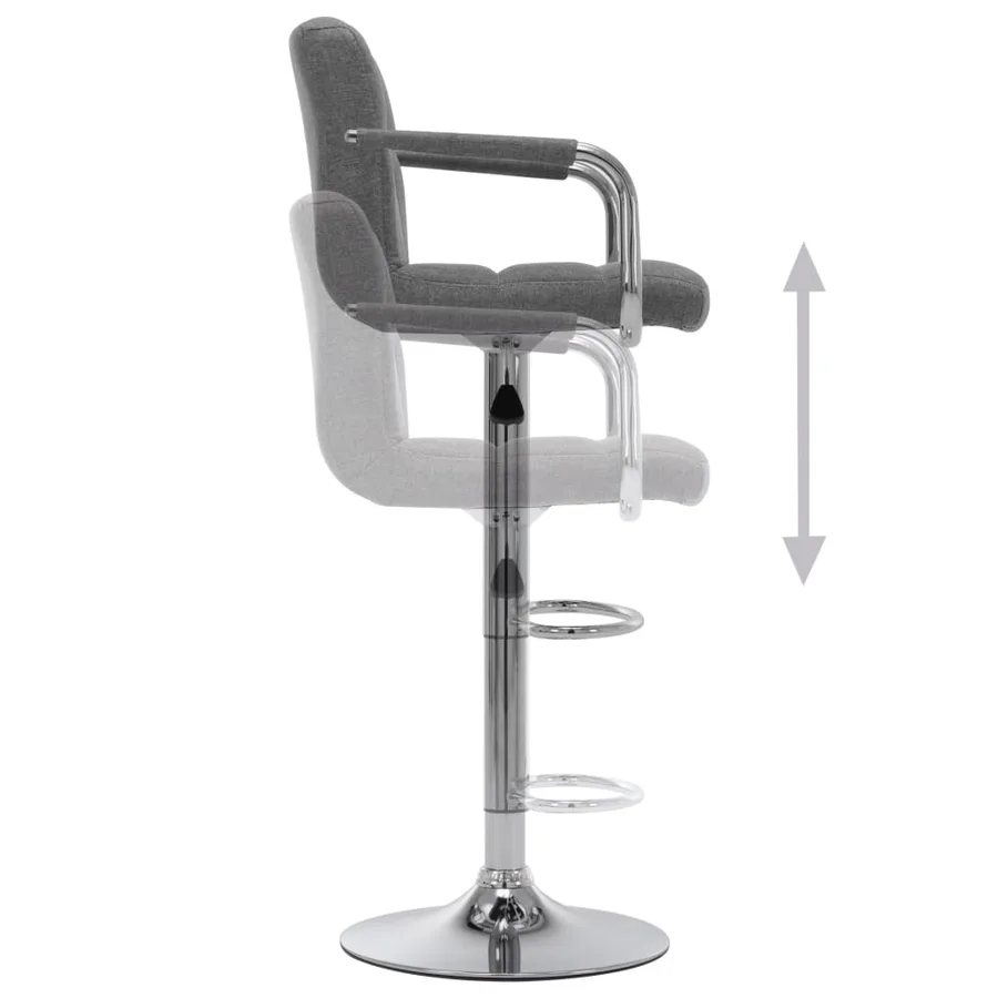Tabouret de bar Gris clair Tissu - 5