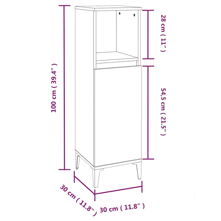 Ensemble de meubles de salle de bain 3 pcs Chêne fumé - 11