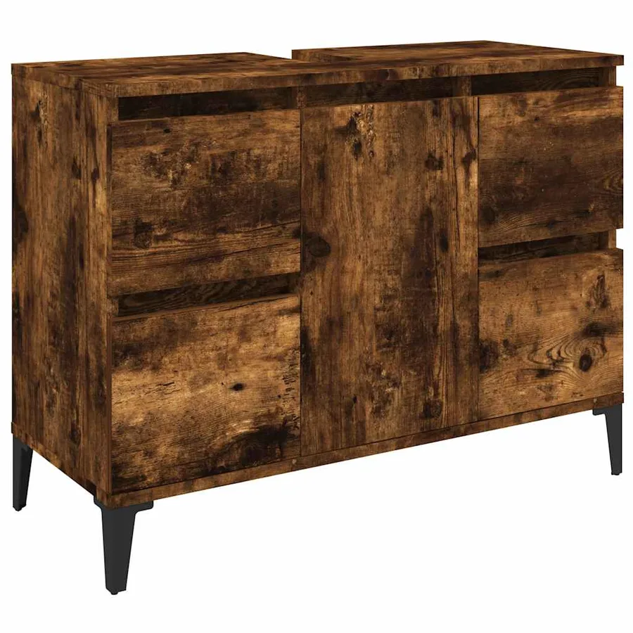 Ensemble de meubles de salle de bain 3 pcs Chêne fumé - 5