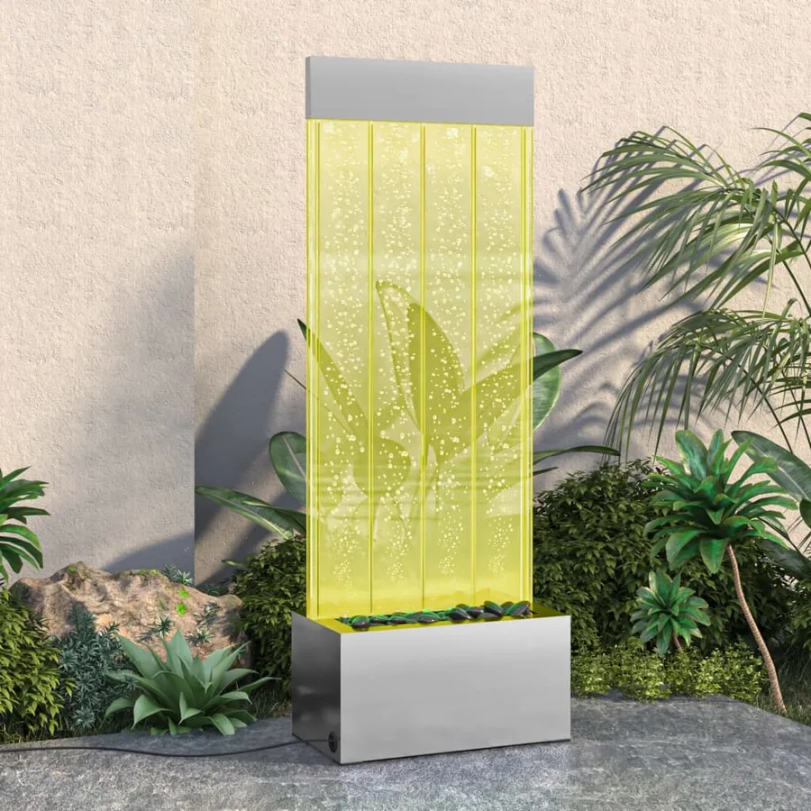 Colonne à bulles avec LED RVB Inox et acrylique 110 cm - 10