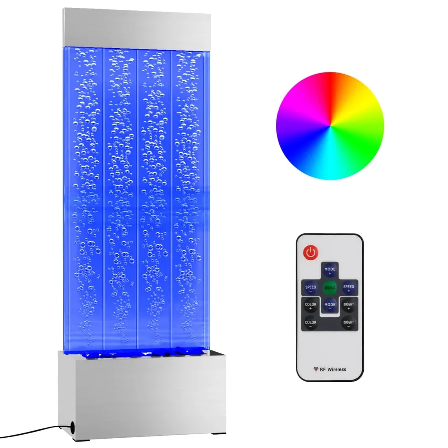 Colonne à bulles avec LED RVB Inox et acrylique 110 cm - 2