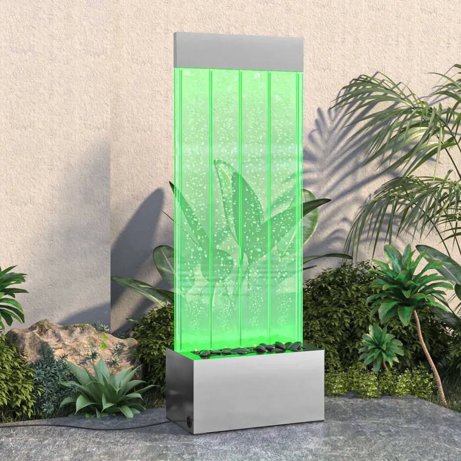 Colonne à bulles avec LED RVB Inox et acrylique 110 cm - 8