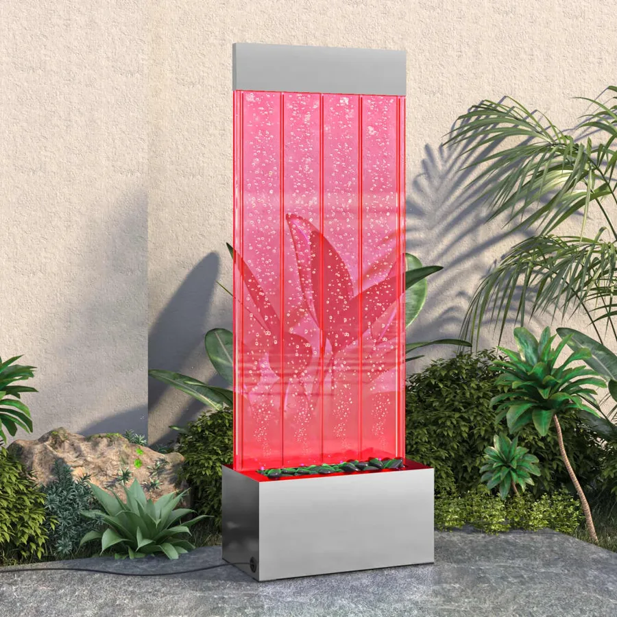 Colonne à bulles avec LED RVB Inox et acrylique 110 cm - 9