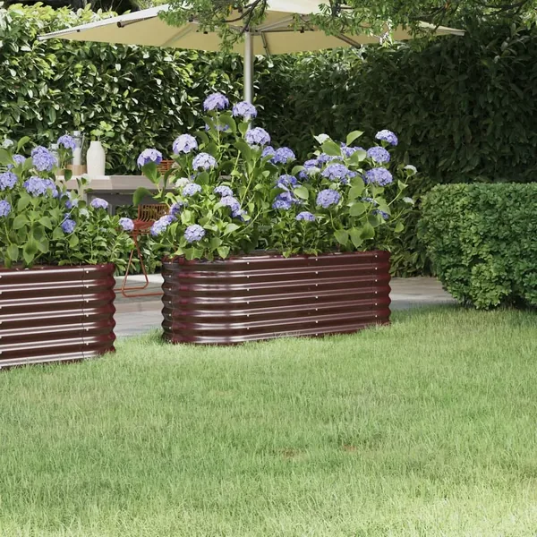 Lit surélevé de jardin Acier galvanisé marron