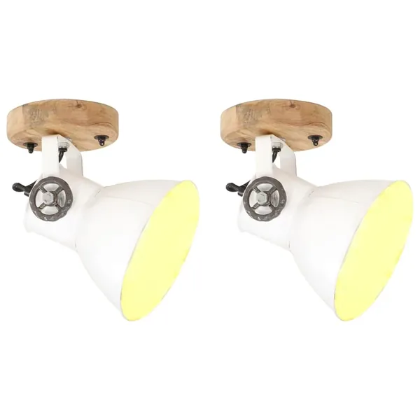 Lampe murale industrielle/de plafond 2 pcs Blanc 20x25 cm E27