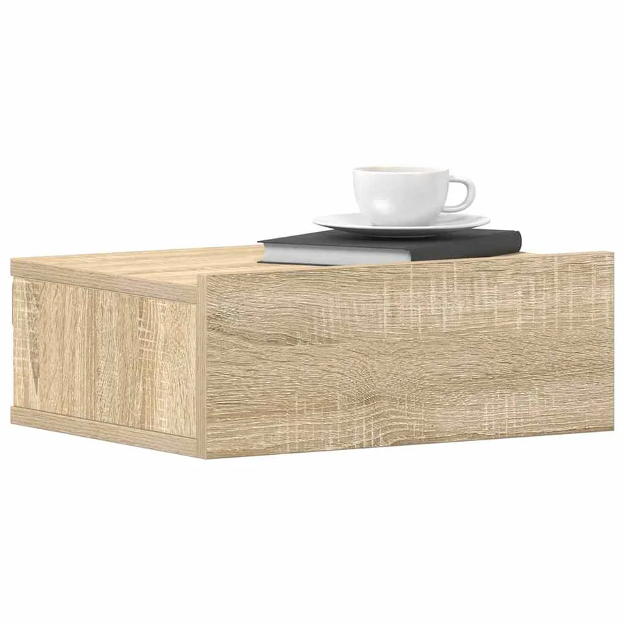 Tables de chevet flottantes 2 pcs Chêne sonoma Bois ingénierie - 4