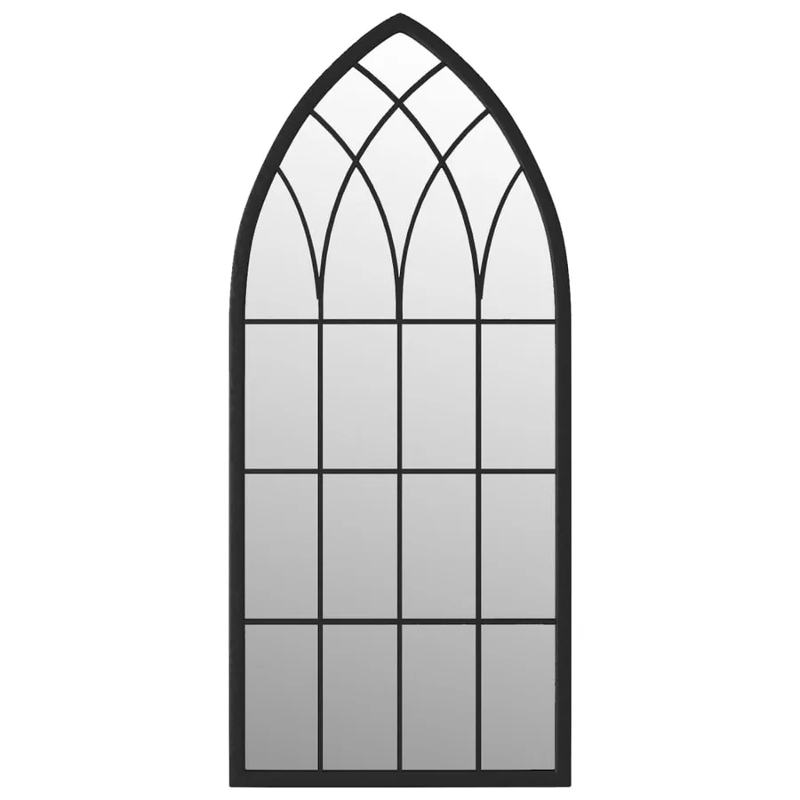 Miroir de jardin Noir 100x45 cm Fer pour utilisation extérieure - 3