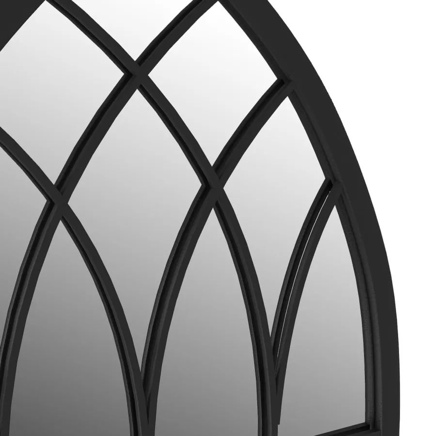 Miroir de jardin Noir 100x45 cm Fer pour utilisation extérieure - 5