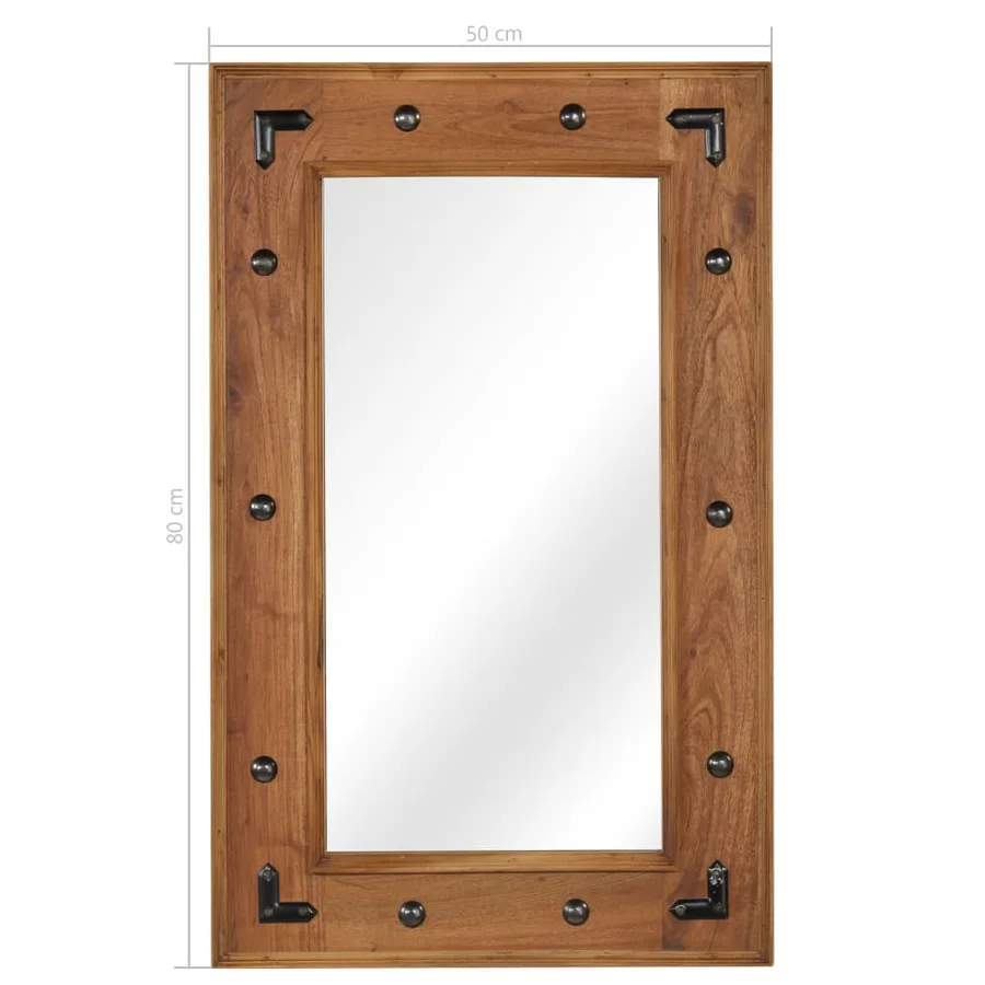 Miroir Bois d'acacia massif 50 x 80 cm - 11