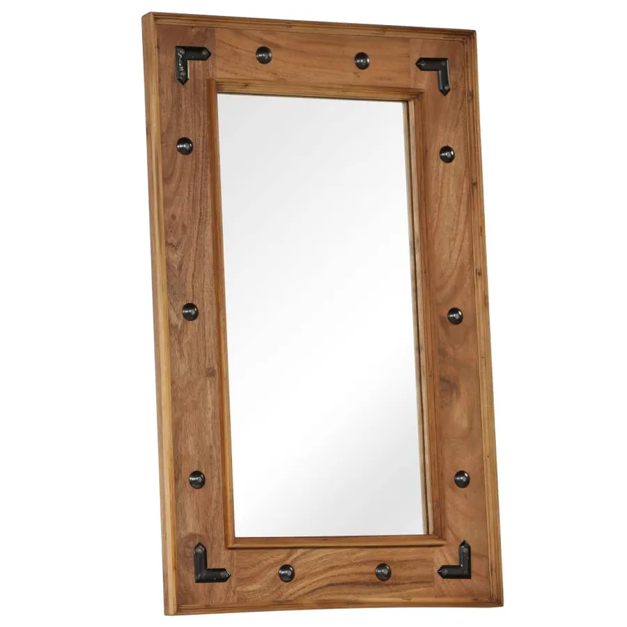 Miroir Bois d'acacia massif 50 x 80 cm - 7