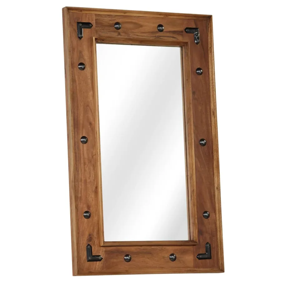 Miroir Bois d'acacia massif 50 x 80 cm - 8