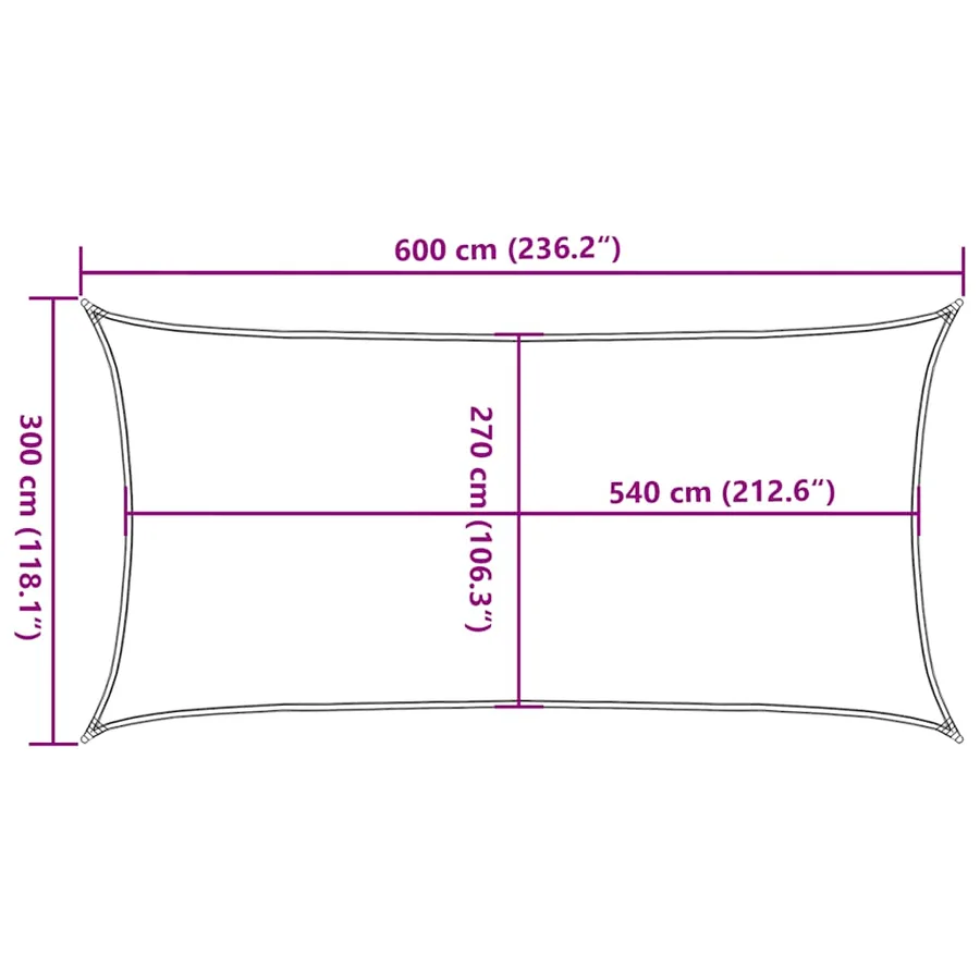 Voile d'ombrage 160 g/m² Rouge 3x6 m PEHD - 10