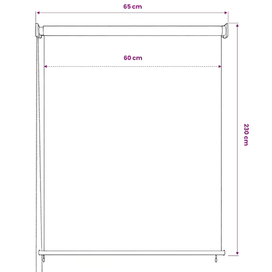 Store roulant d'extérieur 65 (l) x 230 (H) cm anthracite - 6