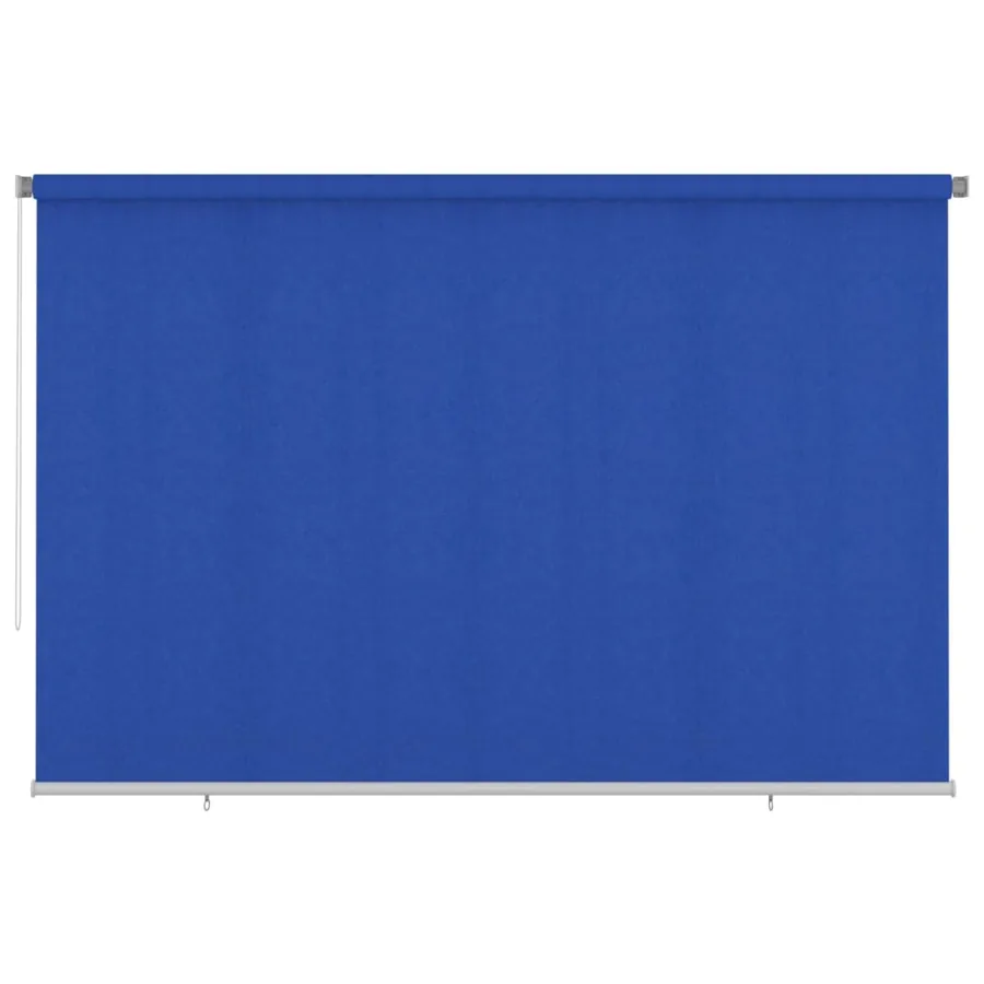 Store roulant d'extérieur 355 (l) x 230 (H) cm bleu HDPE