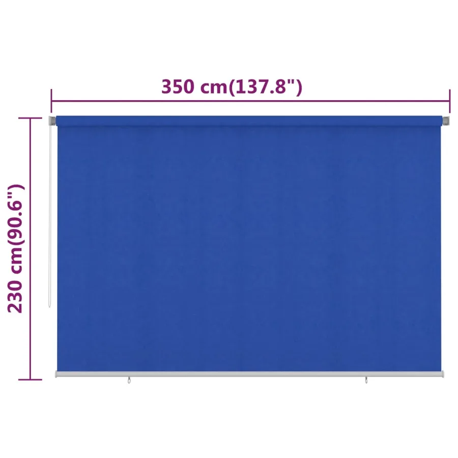 Store roulant d'extérieur 355 (l) x 230 (H) cm bleu HDPE - 6