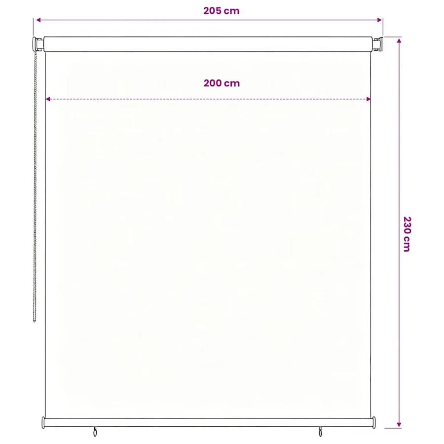 Store roulant d'extérieur 225 (l) x 230 (H) cm noir - 6