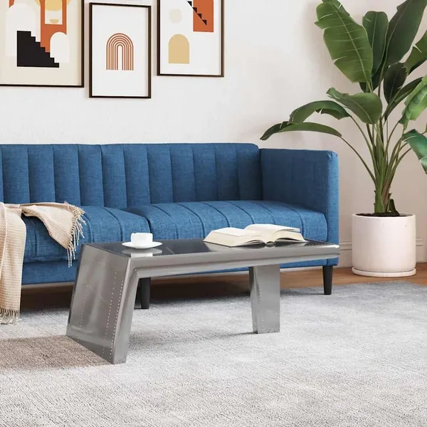 Table basse Aviator Style d'avion vintage Aluminium