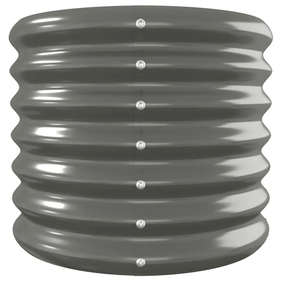 Lit surélevé de jardin Acier galvanisé 332x40x36 cm gris - 4