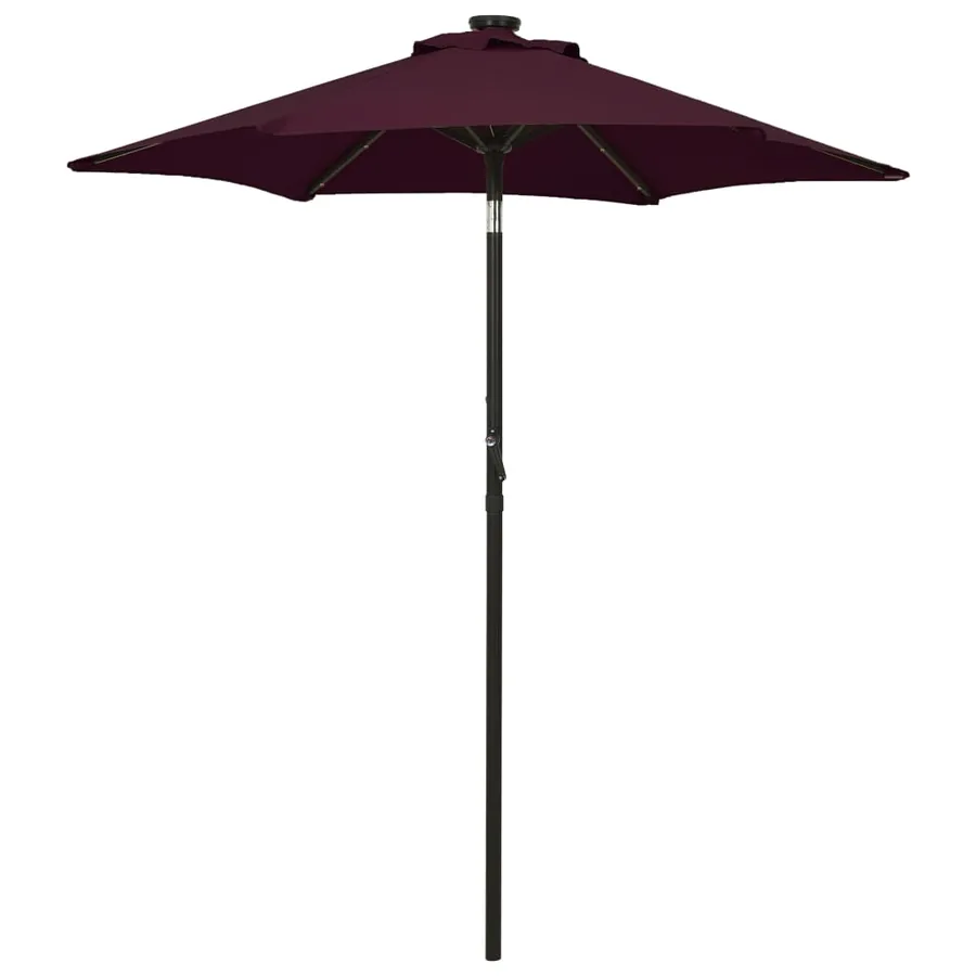 Parasol de jardin avec lumières LED rouge bordeaux aluminium