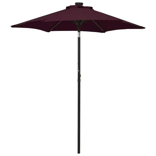 Parasol de jardin avec lumières LED rouge bordeaux aluminium