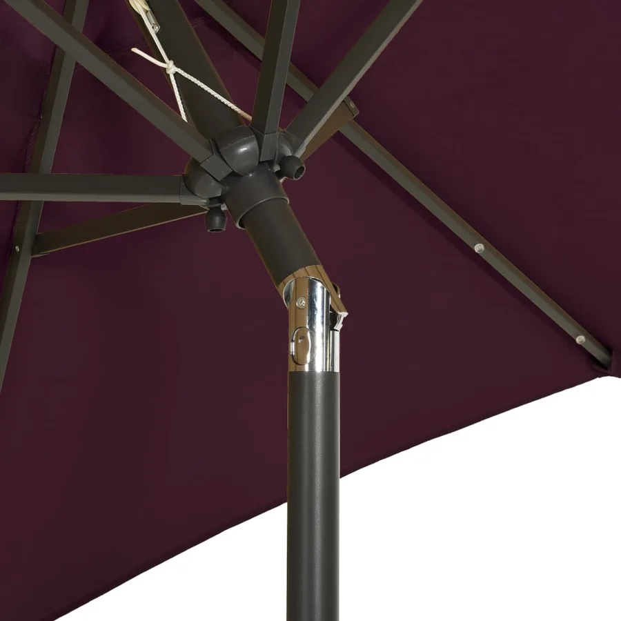 Parasol de jardin avec lumières LED rouge bordeaux aluminium - 6