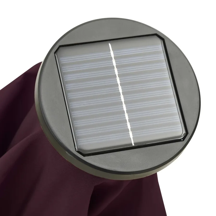 Parasol de jardin avec lumières LED rouge bordeaux aluminium - 8