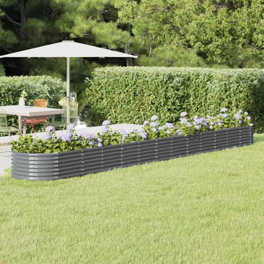 Lit surélevé de jardin Acier galvanisé Anthracite