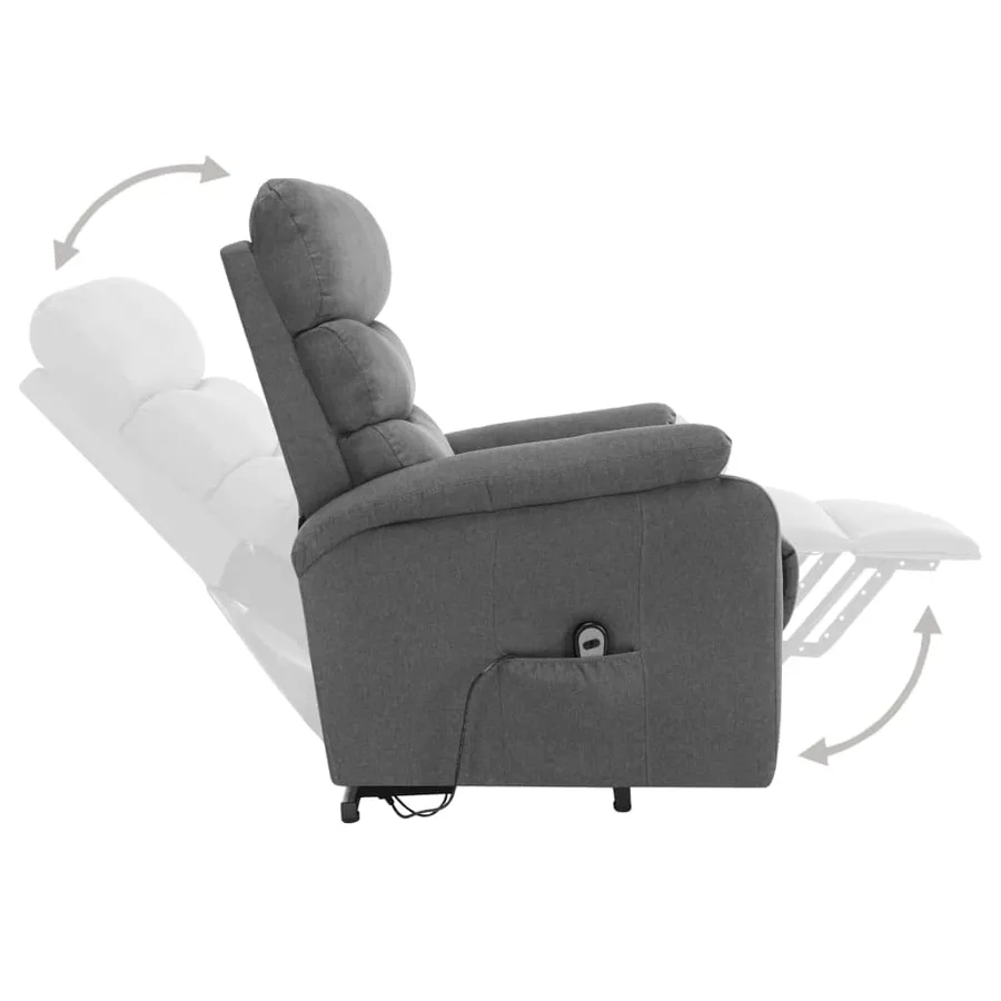 Fauteuil de massage inclinable Gris clair Tissu - 5