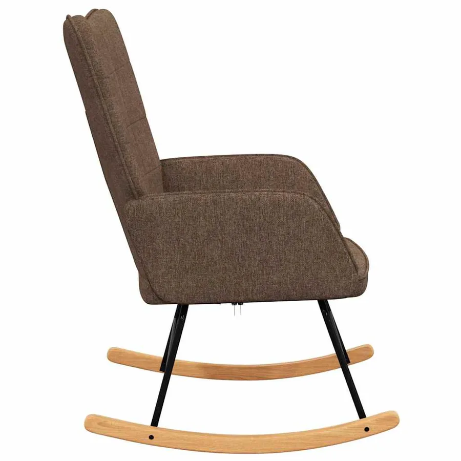 Chaise à bascule Marron Tissu - 4