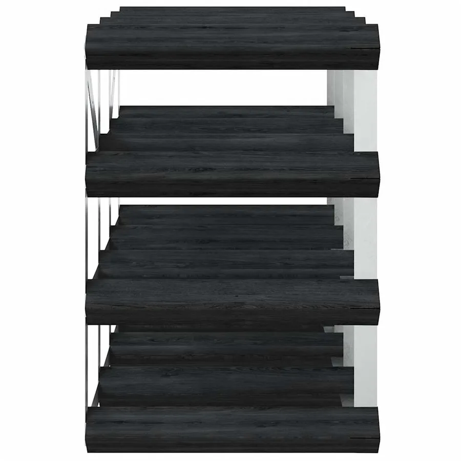 Casier à bouteilles pour 12 bouteilles Noir Bois de pin solide - 6