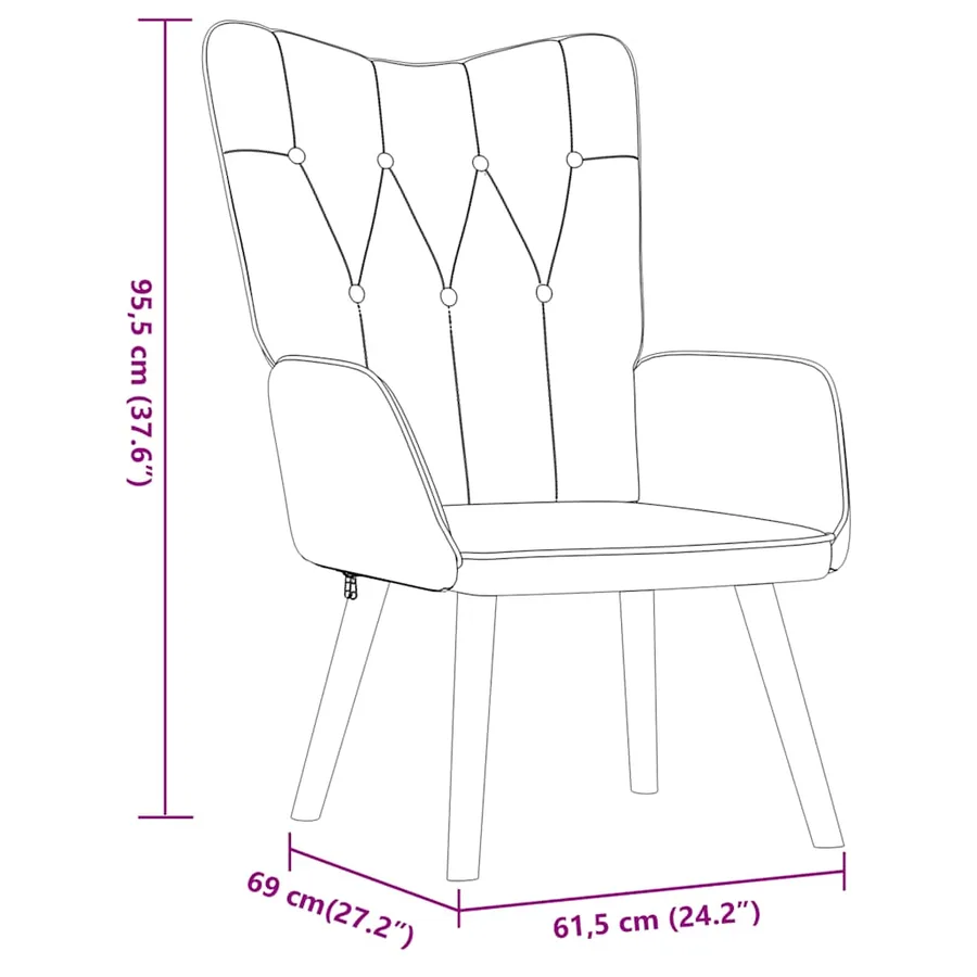 Chaise de relaxation avec tabouret Rouge bordeaux Tissu - 11