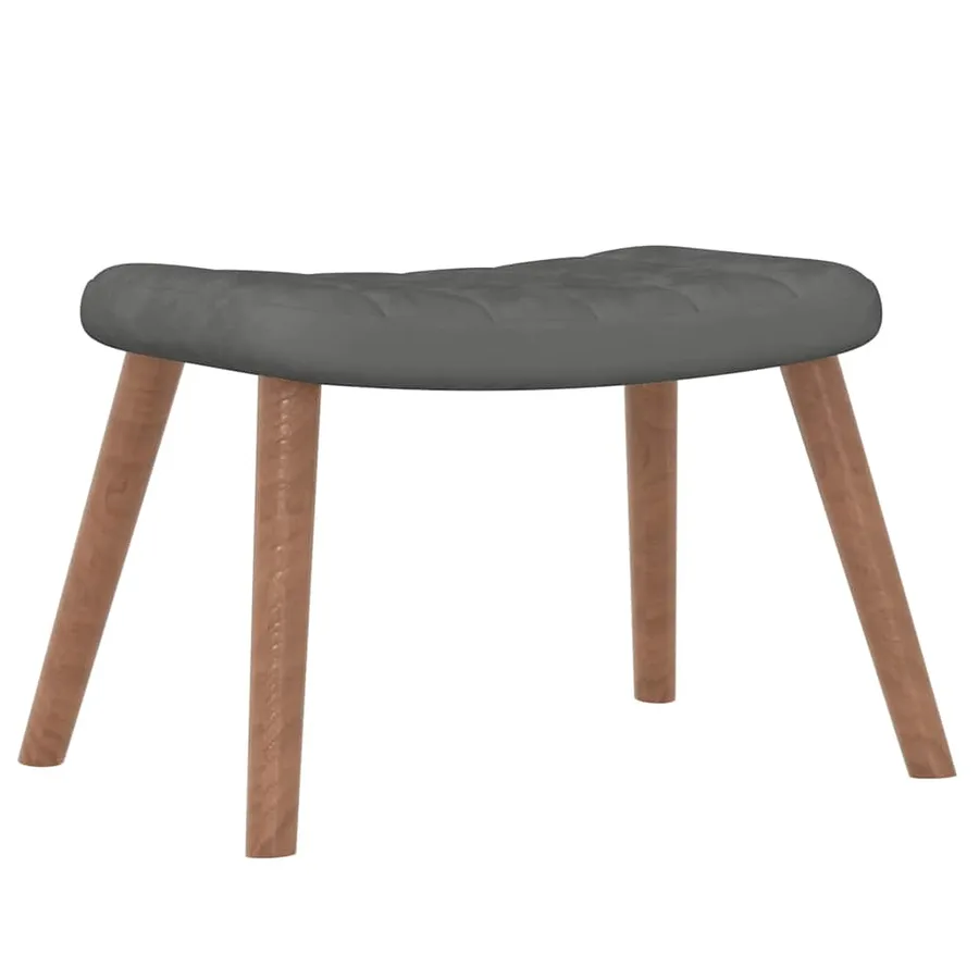 Chaise à bascule avec repose-pied Gris foncé Velours - 6